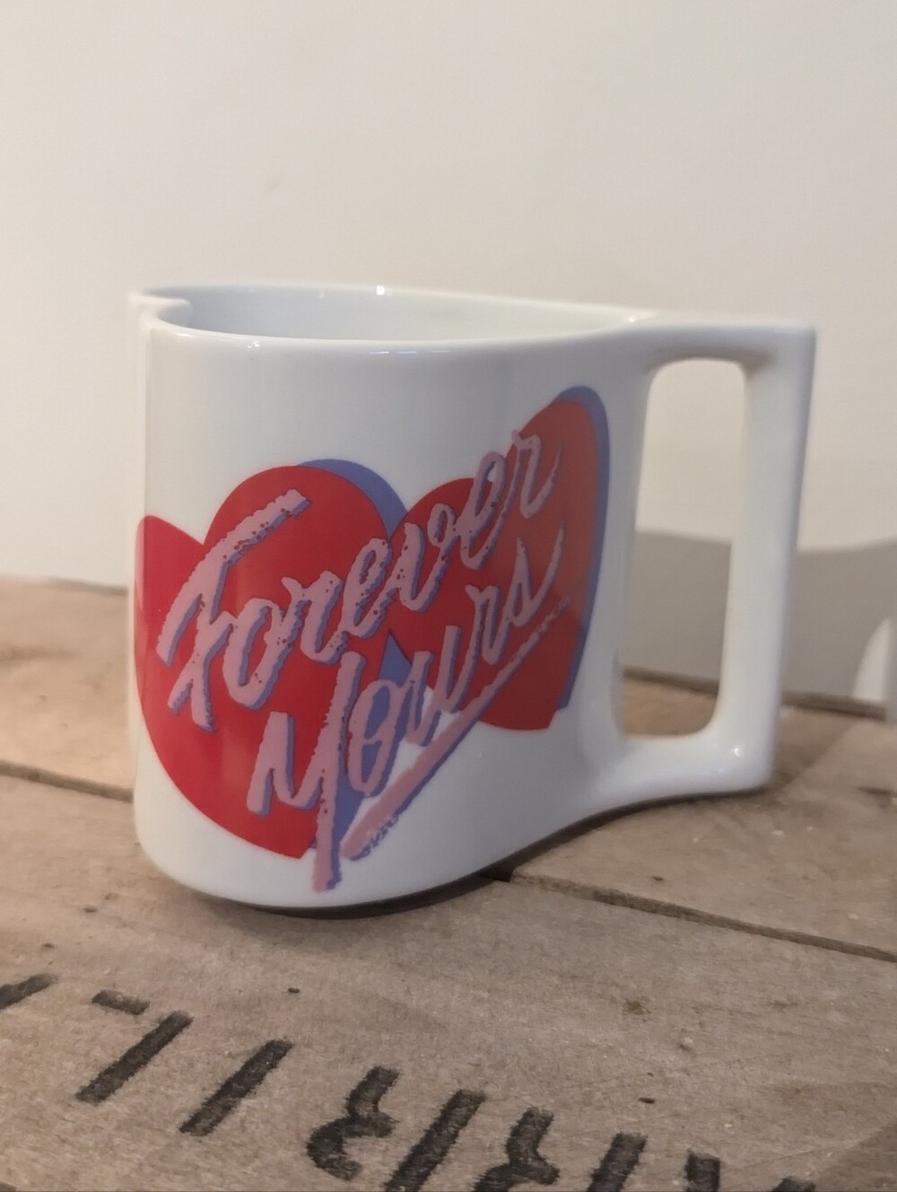 Vintage Avon Forever Yours Heart Shaped Mug 90s Valentine's Day Love